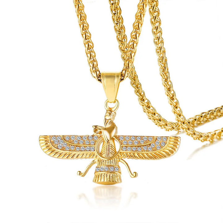 Kalsten | Rhinestone Ahura Mazda Zoroastrian Pendant Necklace