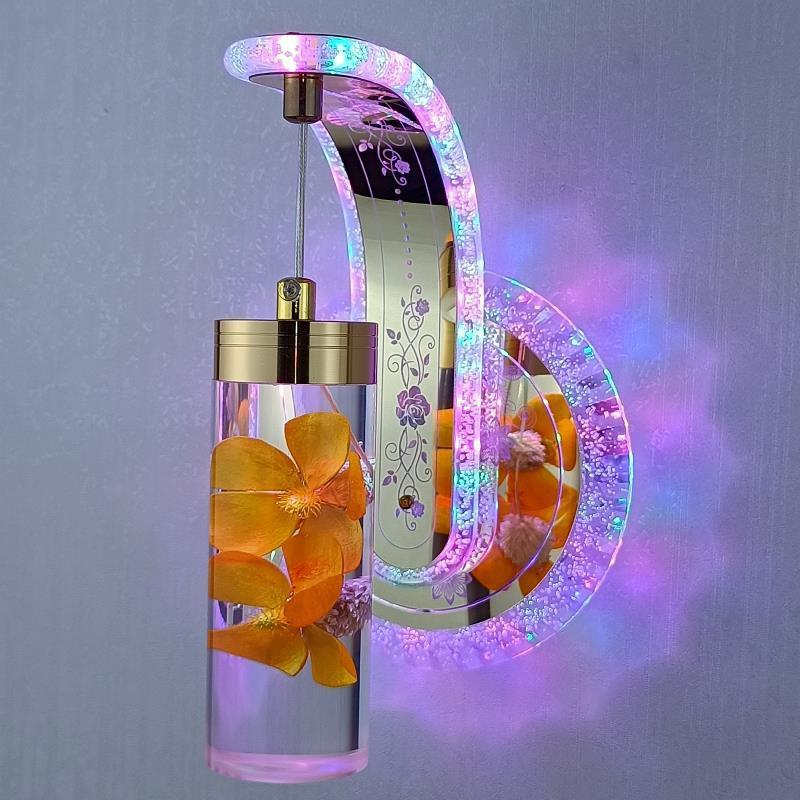 Elegant Crystal Flower Dimming Wall Lamp | Kalsten
