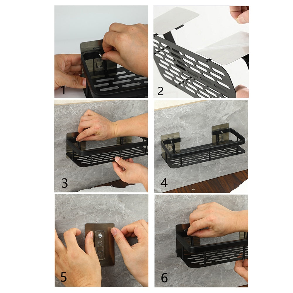 BowLift | Bathroom shelves corner shelf without drilling shower shelf holder