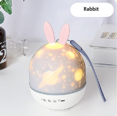 LED Universe Stars Bunny Projector Night Light | Kalsten