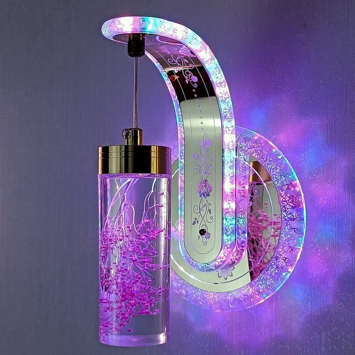 Elegant Crystal Flower Dimming Wall Lamp | Kalsten