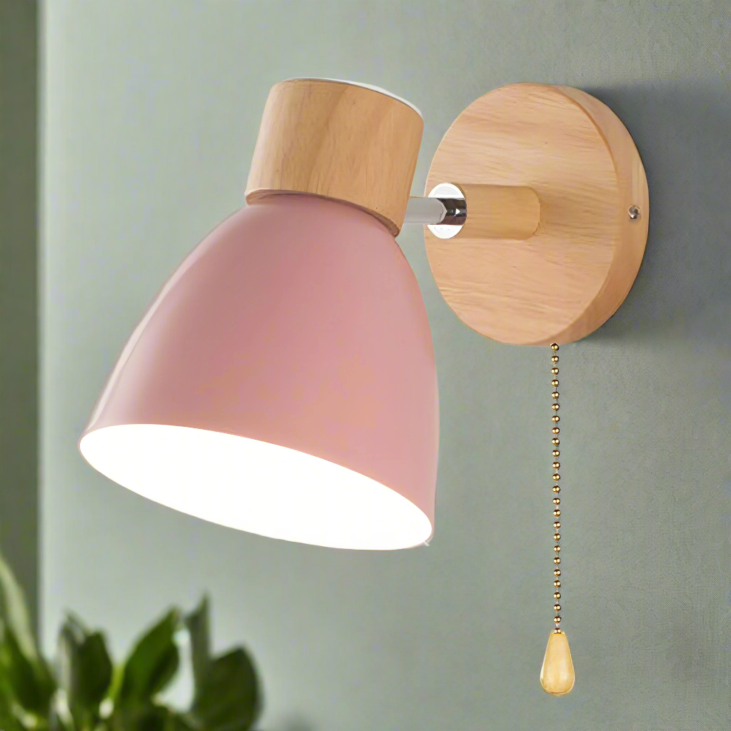 Nordic-modern hanging switch wall lamp made of wood | Kalsten