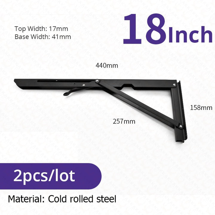 Foldable Stainless Steel Shelf Hooks – 2-Pack, Heavy Duty