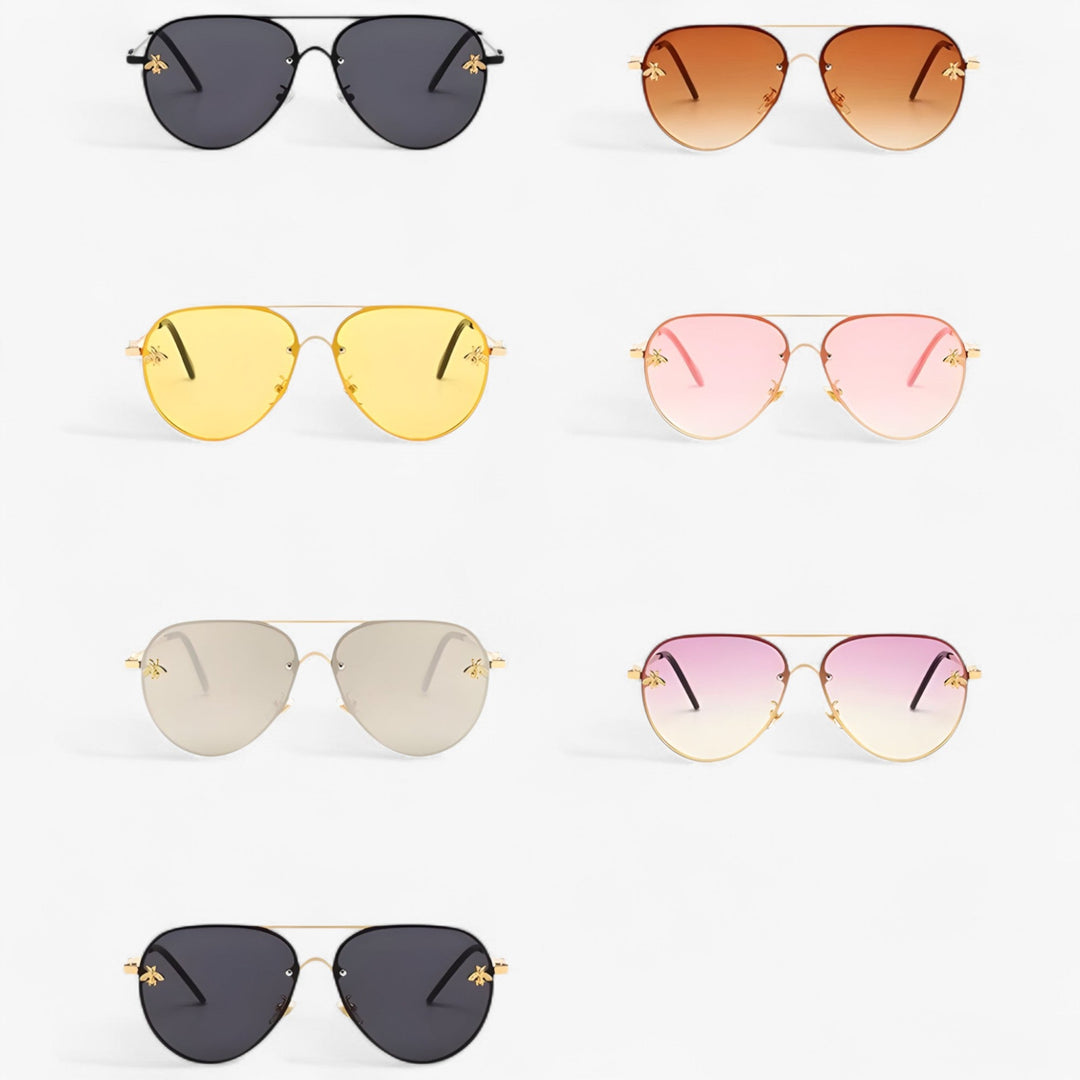 Vintage Pilot Sunglasses with Bee Detail – Halcyon | Kalsten