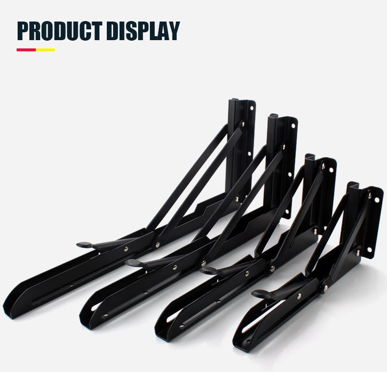 Foldable Stainless Steel Shelf Hooks – 2-Pack, Heavy Duty