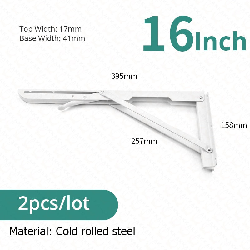 Foldable Stainless Steel Shelf Hooks – 2-Pack, Heavy Duty