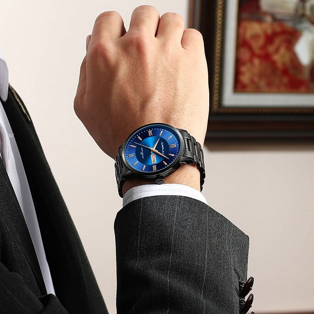 Skanto | Men's Stainless Steel Waterproof Sport Quartz Watch
