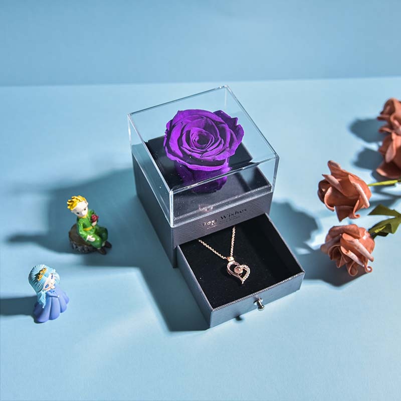 Kalsten | Natural Eternal Rose Necklace Jewelry Box