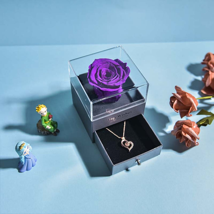 Kalsten | Natural Eternal Rose Necklace Jewelry Box