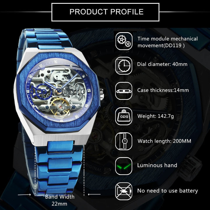 Kalsten | Royale Skeleton Mechanical Men Watch