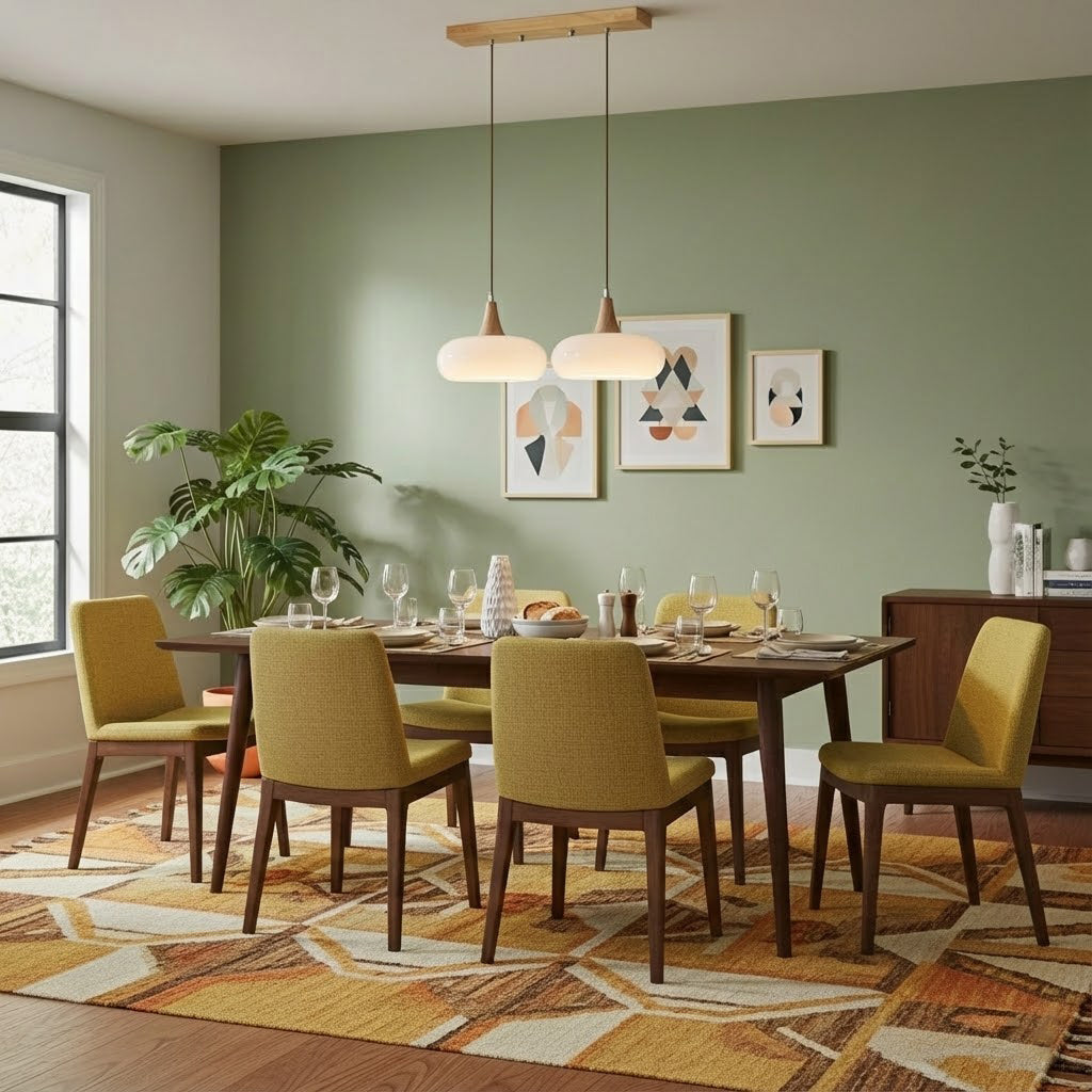 Pendant Lamp Metal Glass Wood 11 in Indoor Kitchen Dining Room Hanging Light Fixture Modern Lighting Options | Kalsten