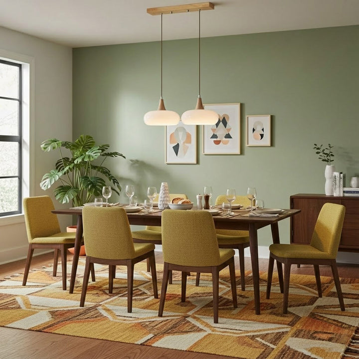 Pendant Lamp Metal Glass Wood 11 in Indoor Kitchen Dining Room Hanging Light Fixture Modern Lighting Options | Kalsten