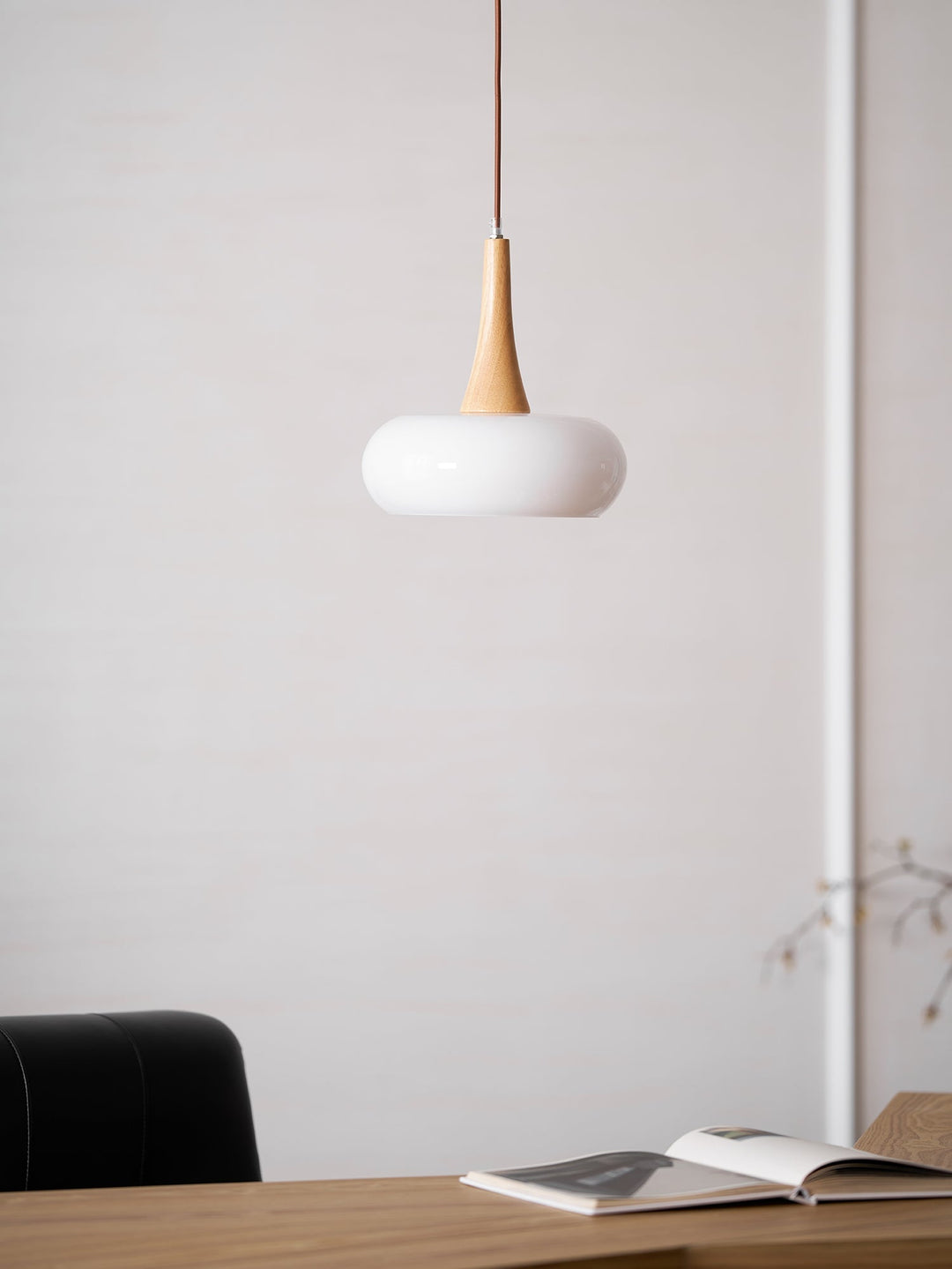 Pendant Lamp Metal Glass Wood 11 in Indoor Kitchen Dining Room Hanging Light Fixture Modern Lighting Options | Kalsten
