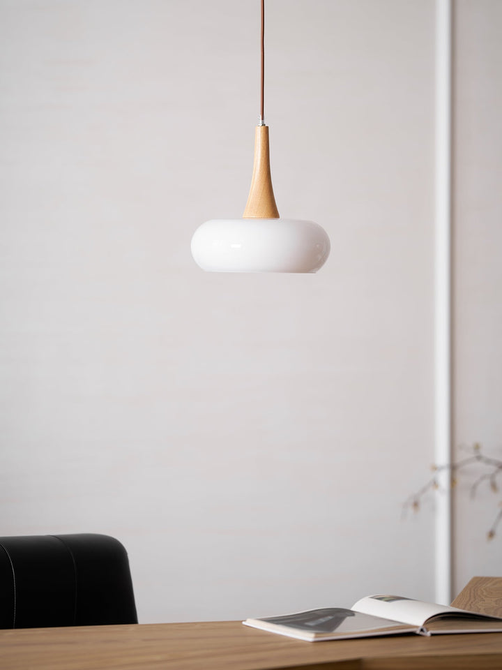 Pendant Lamp Metal Glass Wood 11 in Indoor Kitchen Dining Room Hanging Light Fixture Modern Lighting Options | Kalsten