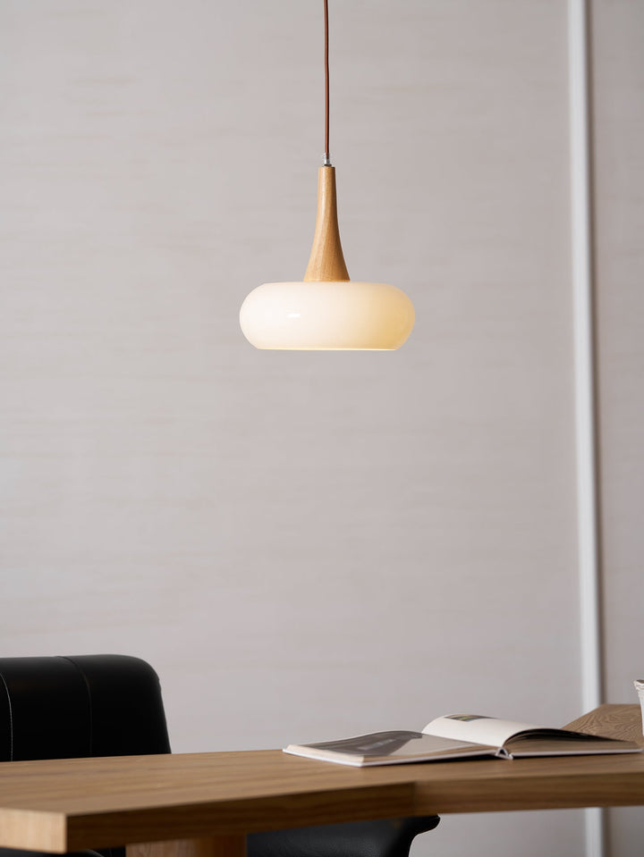 Pendant Lamp Metal Glass Wood 11 in Indoor Kitchen Dining Room Hanging Light Fixture Modern Lighting Options | Kalsten