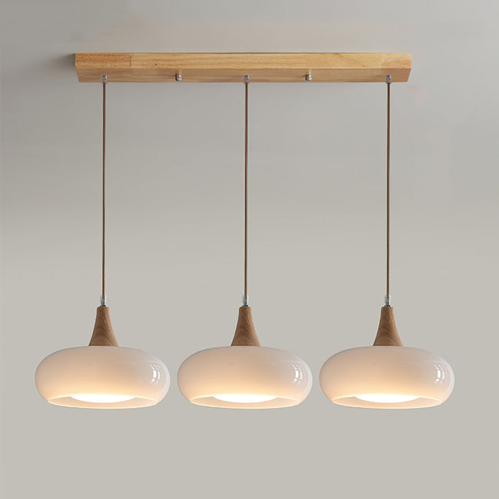Pendant Lamp Metal Glass Wood 11 in Indoor Kitchen Dining Room Hanging Light Fixture Modern Lighting Options | Kalsten