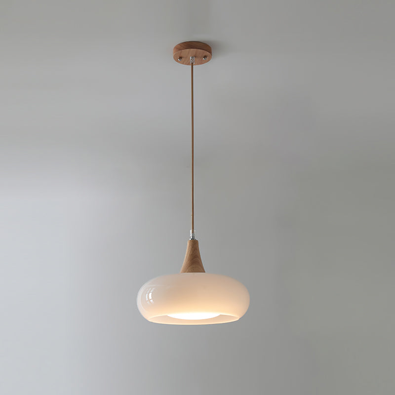Pendant Lamp Metal Glass Wood 11 in Indoor Kitchen Dining Room Hanging Light Fixture Modern Lighting Options | Kalsten