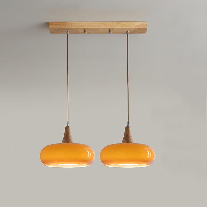 Pendant Lamp Metal Glass Wood 11 in Indoor Kitchen Dining Room Hanging Light Fixture Modern Lighting Options | Kalsten