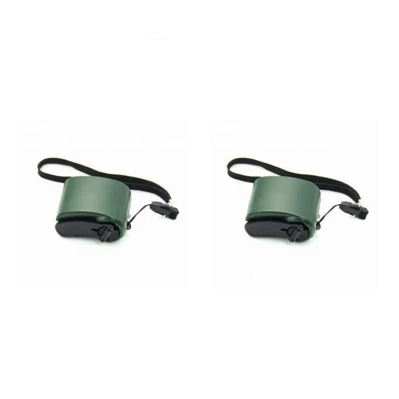 Portable emergency charger with hand crank, USB port and LED display