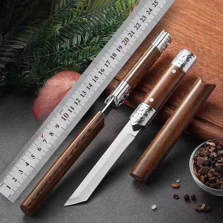 Handcrafted Japanese-Style Wooden Handle Utility Knife | Kalsten