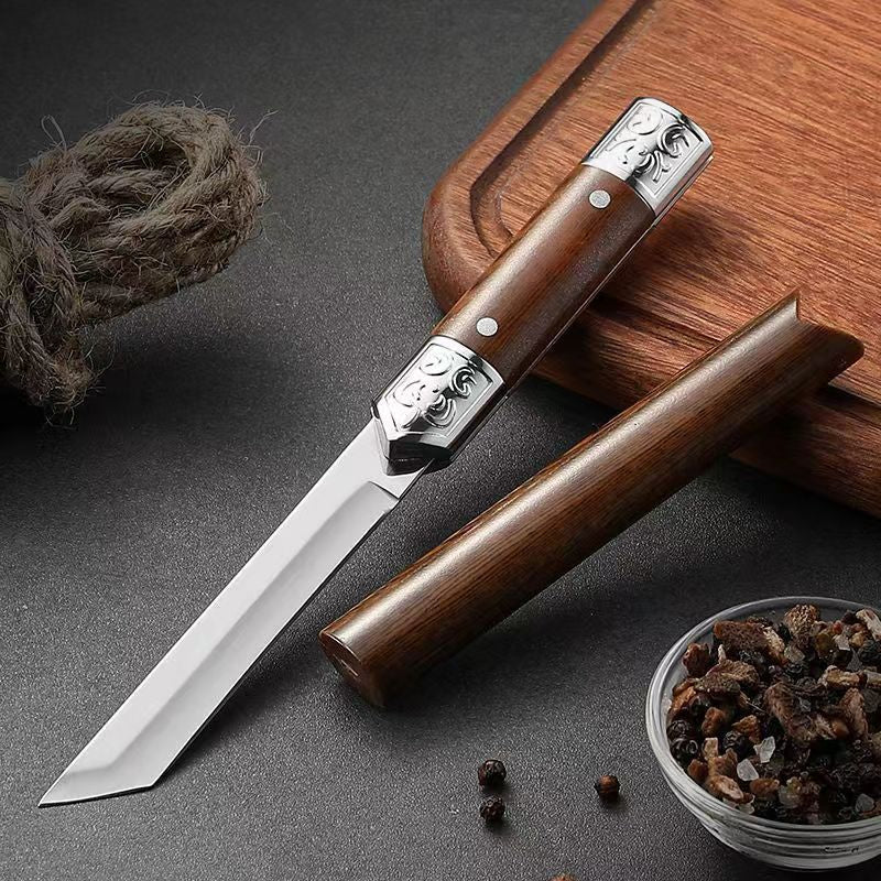 Handcrafted Japanese-Style Wooden Handle Utility Knife | Kalsten