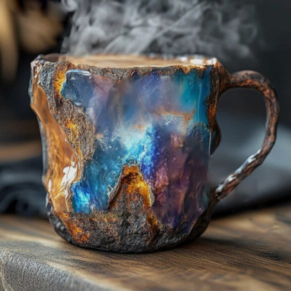 Skanto | Handmade Mineral Crystal Mug – Insulated, Microwave Safe, 350-450 ml, Unique Design