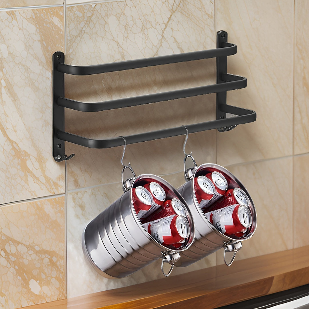 Wall-Mounted 3-Tier Towel Rack – No Drill