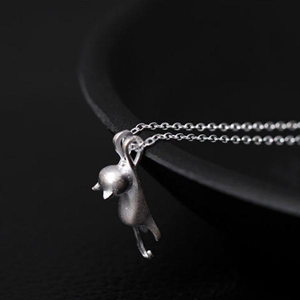 Hanging Cat 925 Silver Necklace | Kalsten
