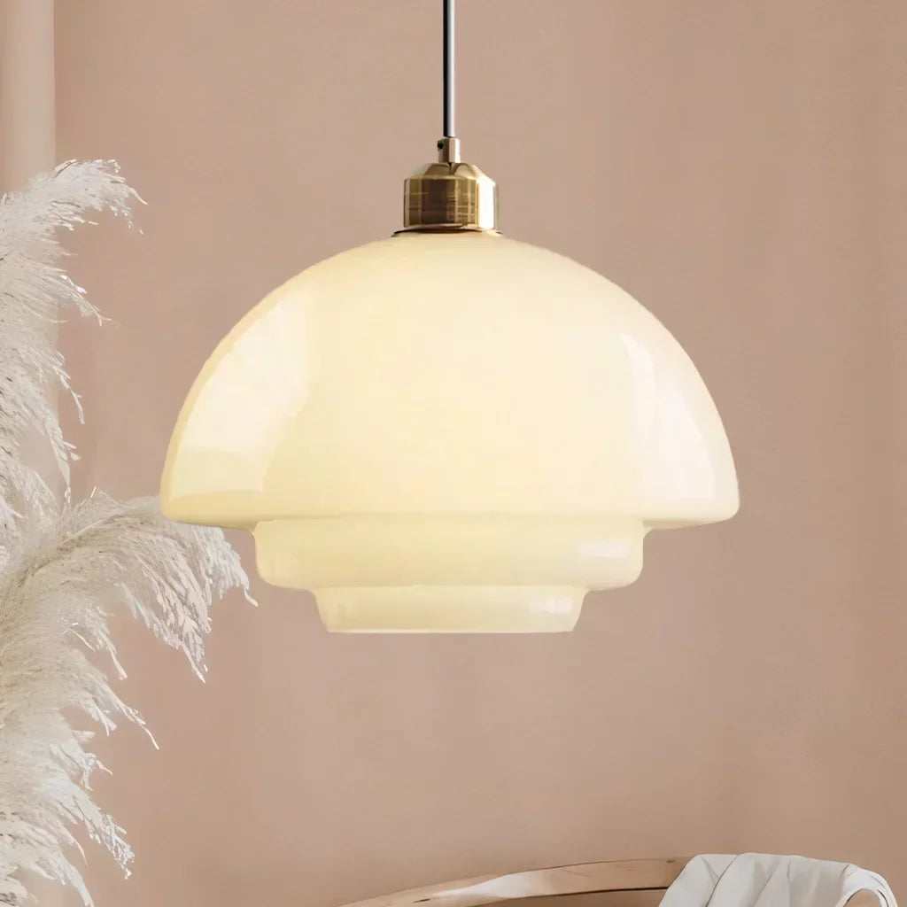 Pendant Light Glass 12.6 in Adjustable Art Deco Dining Room Kitchen Island Hanging Ceiling Lamp | Kalsten