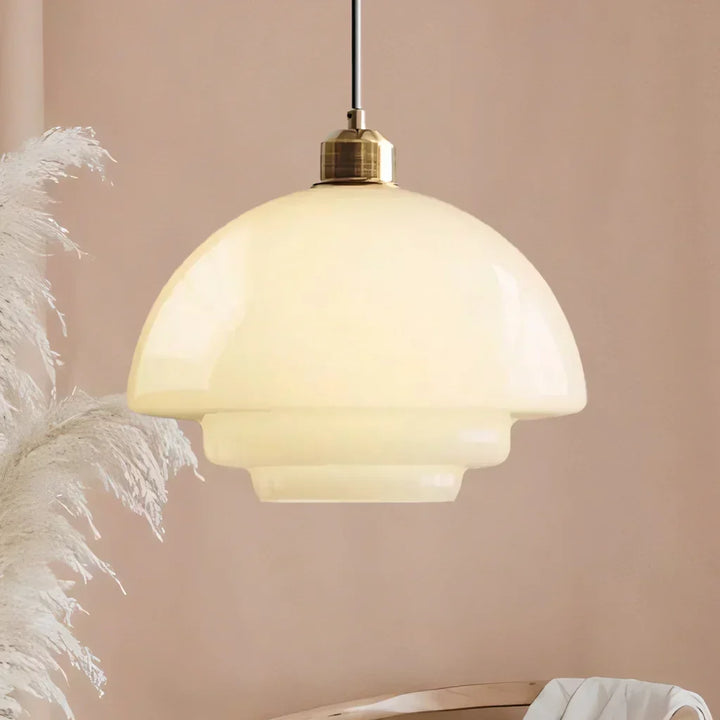 Pendant Light Glass 12.6 in Adjustable Art Deco Dining Room Kitchen Island Hanging Ceiling Lamp | Kalsten