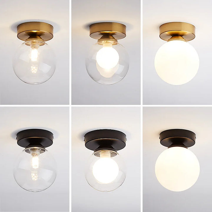 Modern Nordic Ceiling Light – Round Glass Ball Fixture for Bedroom, Dining Room, and Foyer | Kalsten
