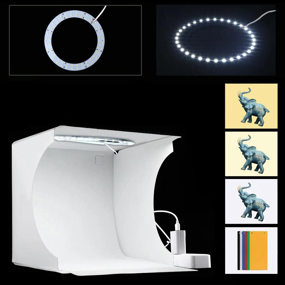 Kalsten | Mini Photo Studio "LumiCube" with LED lighting and 6 backgrounds