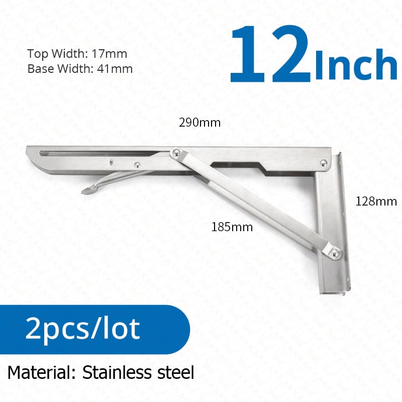 Foldable Stainless Steel Shelf Hooks – 2-Pack, Heavy Duty