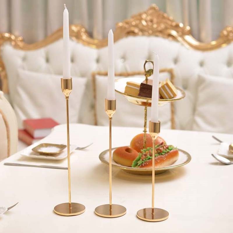 3-Piece Metal Candlestick Set