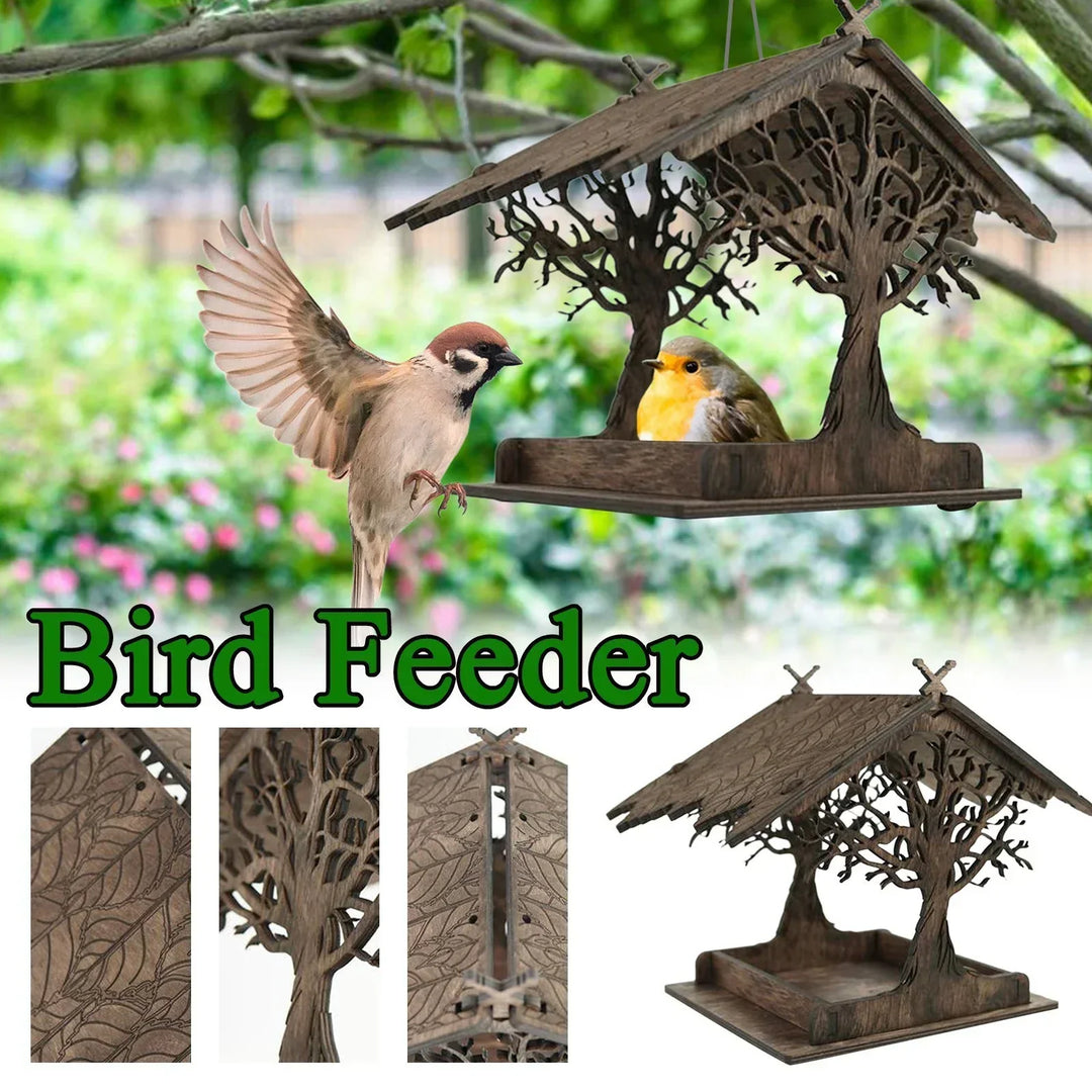 Kalsten | Rustic Treehouse Wooden Bird Feeder