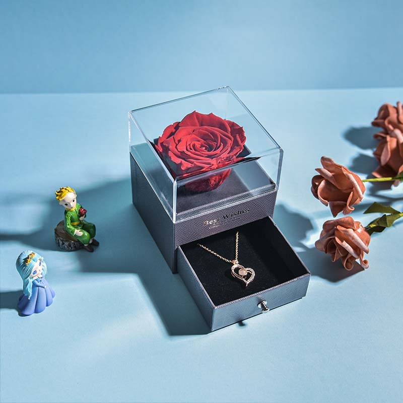 Kalsten | Natural Eternal Rose Necklace Jewelry Box