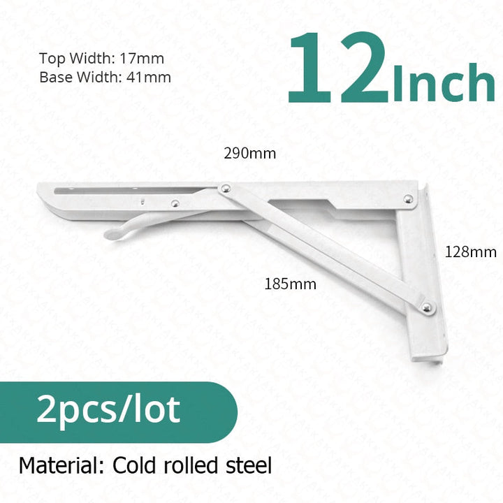 Foldable Stainless Steel Shelf Hooks – 2-Pack, Heavy Duty