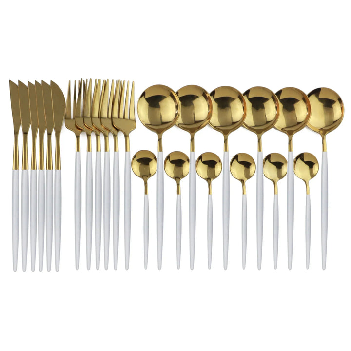 Luxury Black-Gold Stainless Steel Cutlery Set - for Elegant Meals Kalsten