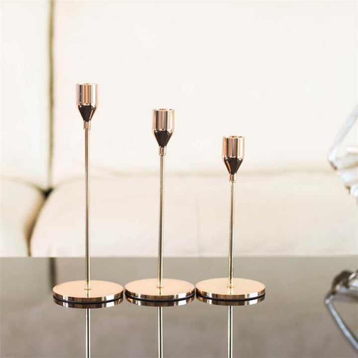 3-Piece Metal Candlestick Set