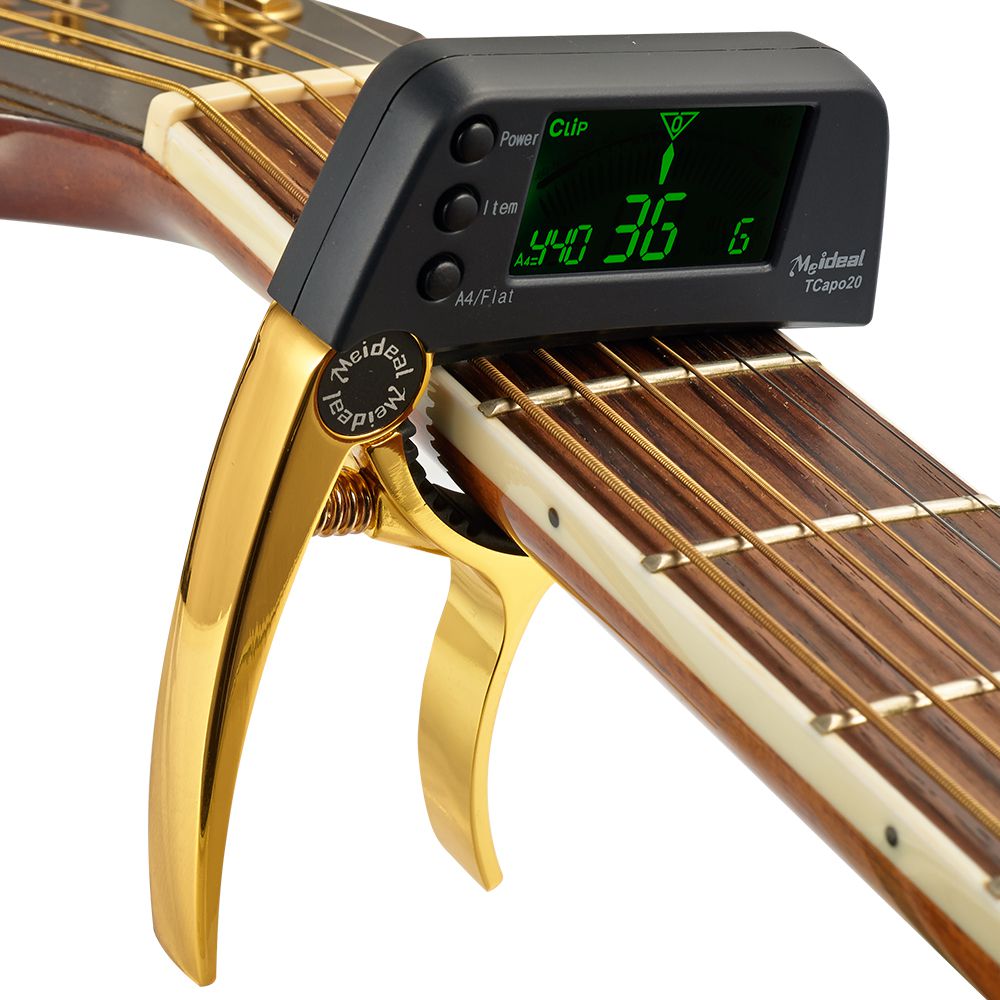 Capo & Tuner "TuneGrip" – 2-in-1 Guitar accessory with LCD screen | Kalsten