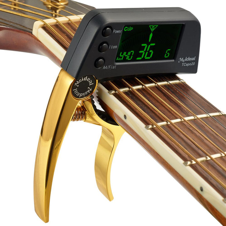 Capo & Tuner "TuneGrip" – 2-in-1 Guitar accessory with LCD screen | Kalsten