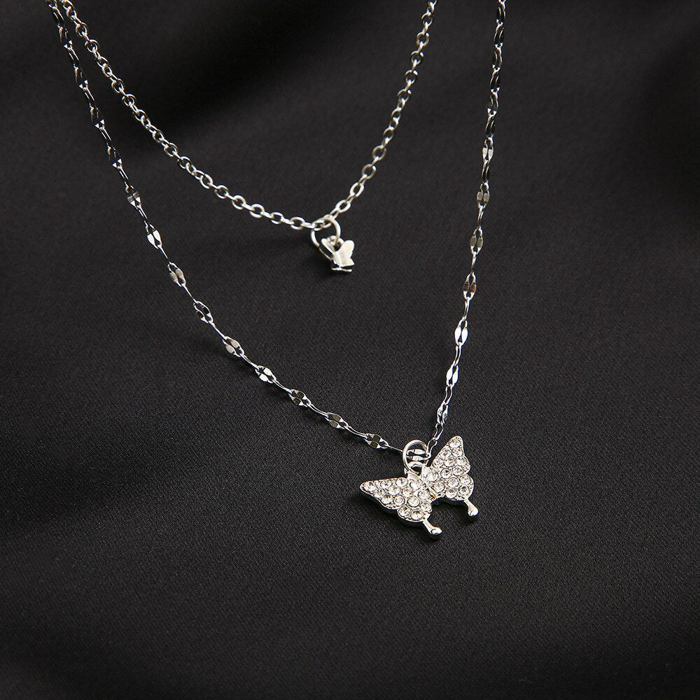 Kalsten | Dreamy Wings Silver Double Layer Necklace