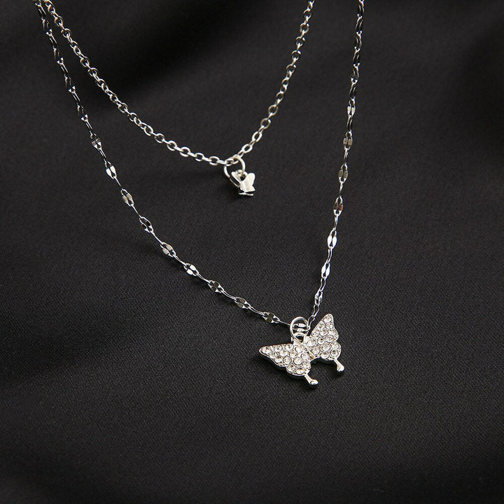 Kalsten | Dreamy Wings Silver Double Layer Necklace