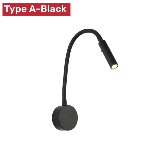 Modern Flexible LED Reading Wall Lamp with Switch for Bedroom and Study - 1W/3W | Kalsten