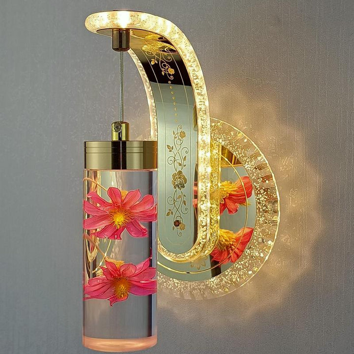 Elegant Crystal Flower Dimming Wall Lamp | Kalsten