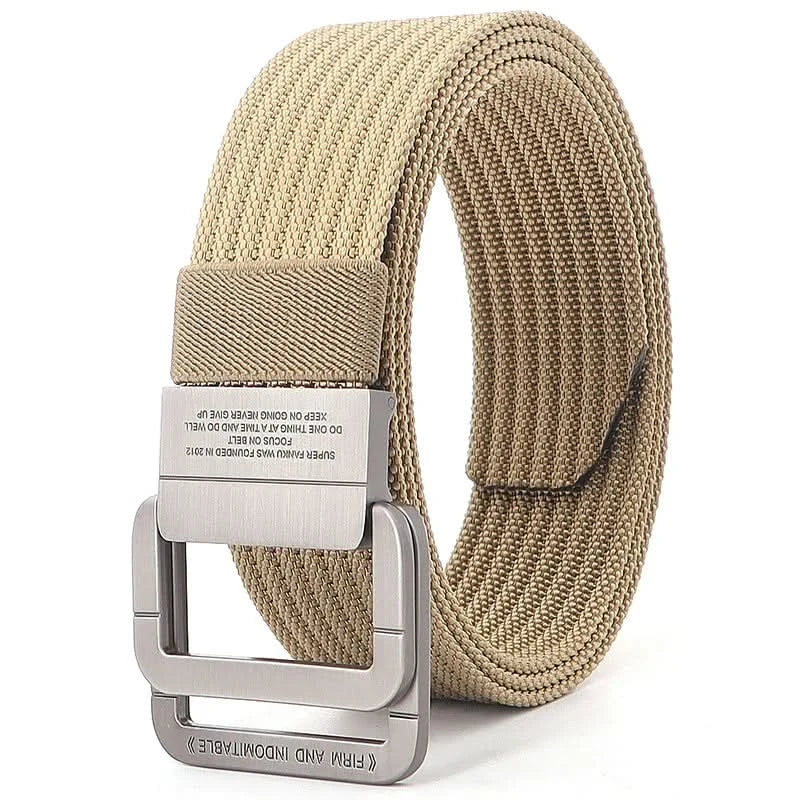 Kalsten | Unisex Canvas Belt – Double Metal Ring Buckle, Adjustable