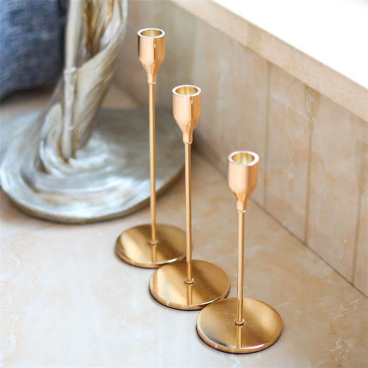 3-Piece Metal Candlestick Set