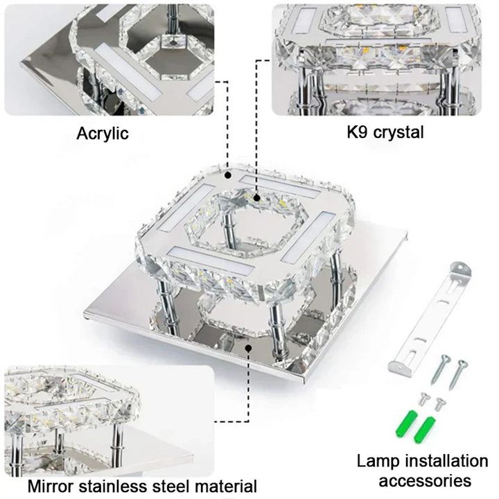 Ceiling Lamp Lights - Decorative LED Lamps For Room Chandelier Crystal Chandeliers - Home Kitchen Bedroom Living Modern Dining Hallway | Kalsten