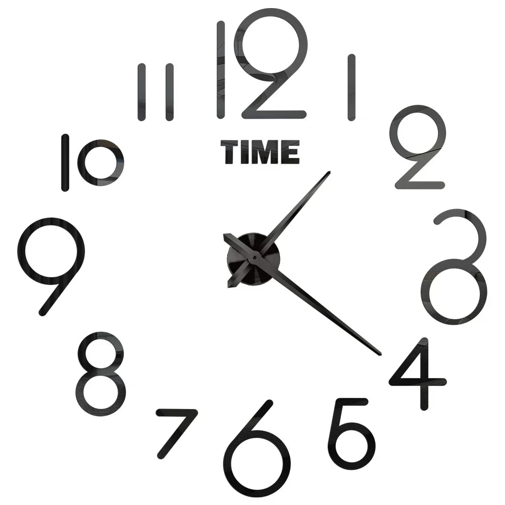 Large DIY 3D Mirror Acrylic Wall Clock for Kitchen, Dining Room, Living Room | Skanto
