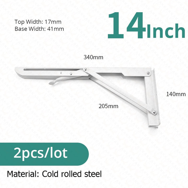 Foldable Stainless Steel Shelf Hooks – 2-Pack, Heavy Duty